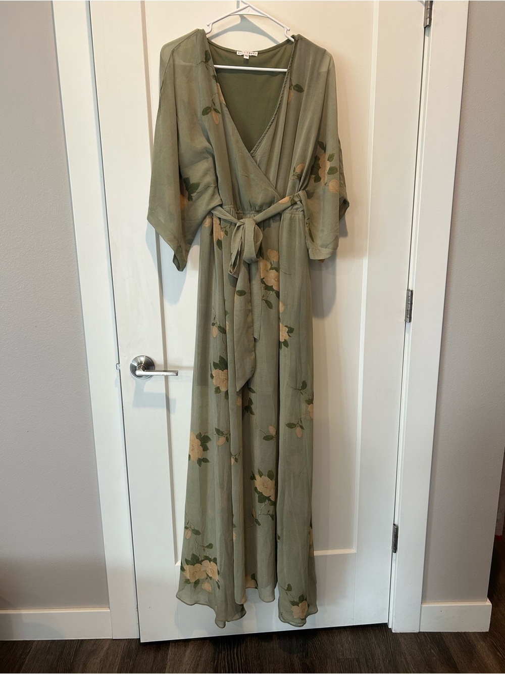 Baltic Born Kia Kimono Maxi Dress in Sage Green - Picture 2 of 11